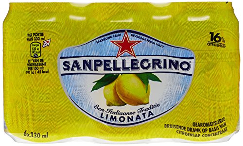 San Pellegrino mineralwasser gewürzt mit zitronensaft Packung mit 6 x 33 cl dosen - Set aus 2 von San Pellegrino