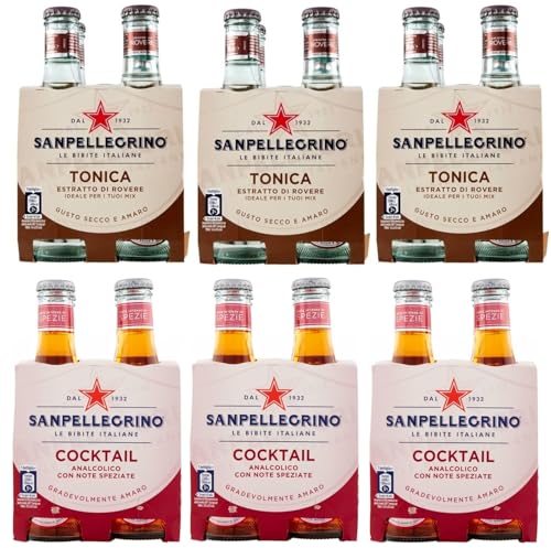 24er-Pack Testpaket San Pellegrino Cocktail Alkoholfreies Getränk + Tonica Rovere Alkoholfreies Getränk 20cl Einweg-Glasflasche von SanPellegrino