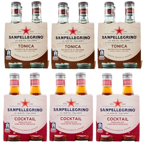 24er-Pack Testpaket San Pellegrino Cocktail Alkoholfreies Getränk + Tonica Rovere Alkoholfreies Getränk 20cl Einweg-Glasflasche von San Pellegrino