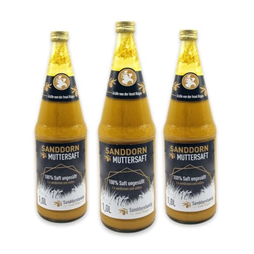 Rügener Sanddorn Muttersaft 1l, 100% Direktsaft - 3 Flaschen von Sanddornfamily