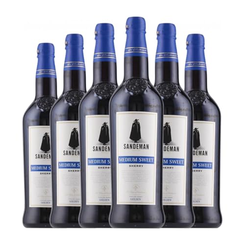 Sandeman Porto Golden Medium Edelsüß Jerez-Xérès-Sherry 75 cl Verstärkter Wein (Karton mit 6 Flaschen von 75 cl) von Sandeman Porto