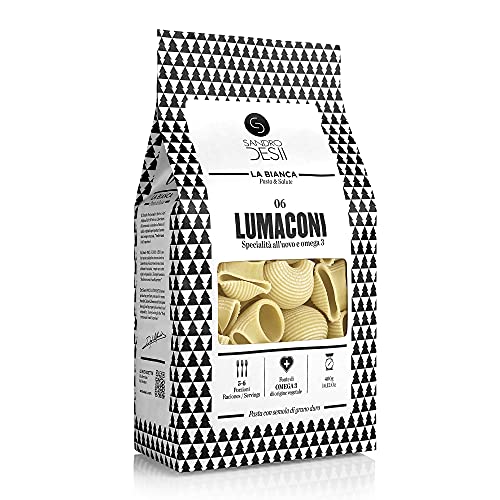 Sandro Desii - Lumaconi Nudeln mit Omega 3-400g – Mediterrane Feinkost für echte Genießer von Sandro Desii