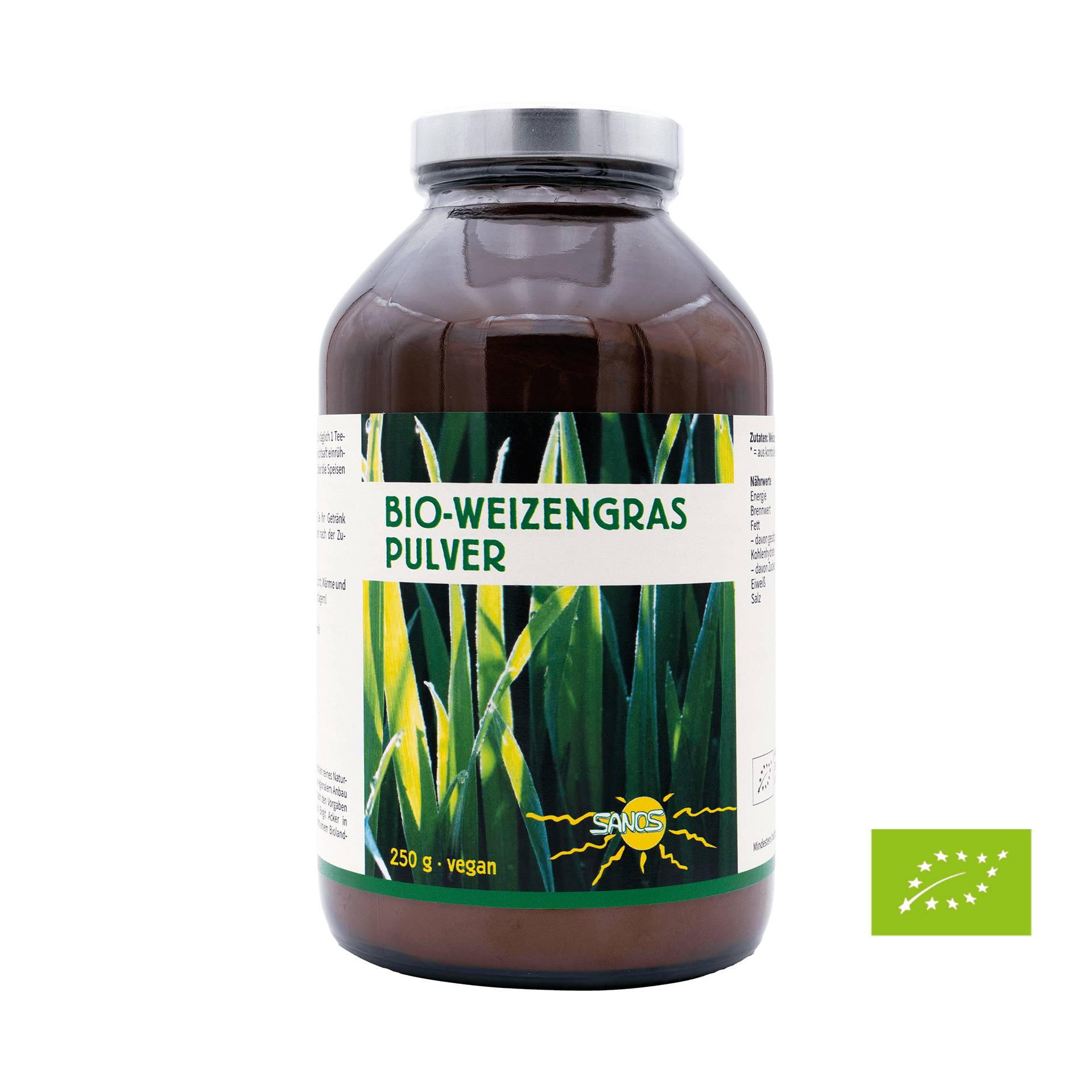 Weizengras-Pulver 150 g Bio - reines Premium-Produkt - nachhaltiger Bio Anbau aus Deutschland - Vegan - Quintessence von Sanos