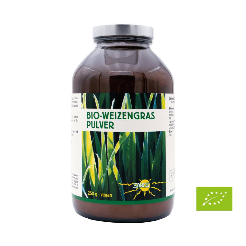 Weizengras-Pulver 150 g Bio - reines Premium-Produkt - nachhaltiger Bio Anbau aus Deutschland - Vegan - Quintessence von Sanos