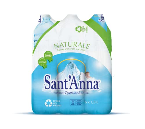 Sant'Anna Wasser- Natürliches Mineralwasser Blisterpackung mit 6 Kunststoffflaschen je 1,5 Liter von Sant'Anna