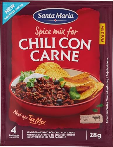 Santa Maria Chili Con Carne Gewürzmischung | 20 x 28g | Ideal für Fleischgerichte, Eintöpfe oder Suppen | Mit Cayenne & Geräucherten Chilis von Santa Maria