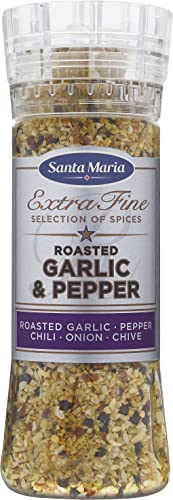 Santa Maria Knoblauch- und Pfeffermühle, 265 g, Gewürzpulver, ideal für Rubs, Marinade, Sauce oder Kochen mit Huhn, Rind oder Gemüse, glutenfrei von Santa Maria