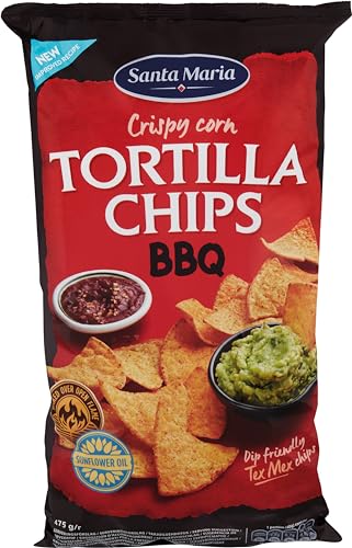 Santa Maria Tortilla Chips BBQ | 12 x 475g | Rauchig-würziger Geschmack | Ideal für Partys und zum Dippen von Santa Maria