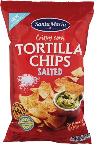 Santa Maria Tortilla Chips Salted | 15 x 185g | Perfekt leicht gesalzen | Ideal für Unterwegs & Party-Snacks von Santa Maria