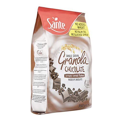 Sante - Granola 350g, Müsli Granola, Hohen Ballaststoffgehalt, Gesundes Frühstück, Gesundes Müsli, Knuspermüsli, Vollkorn-Haferflocken, Crunchy Müsli - Schokolade von Sante