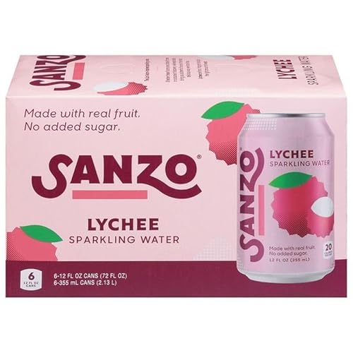 Sanzo Lychee Sprudelwasser, 6 Stück, 12 FZ von Sanzo