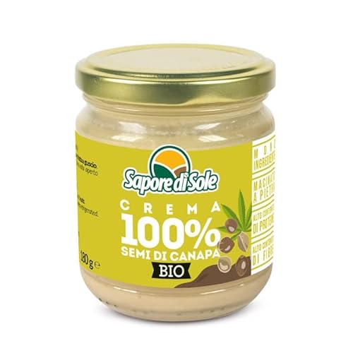 Creme von Hanfsamen, 100% Bio, 180 g, aus dekorierten Hanfsamen, mit Steingeschmack von Sapore di Sole