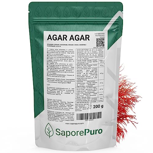 Saporepuro Agar Agar 200 gr - vegane gelatine - Glutenfrei von SaporePuro