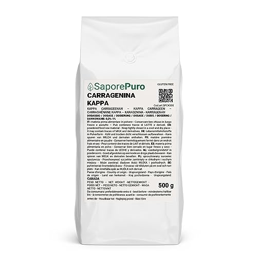 Saporepuro KAPPA CARRAGEENAN PULVER 500 gr - ideal für Eis, Desserts, Gele von SaporePuro