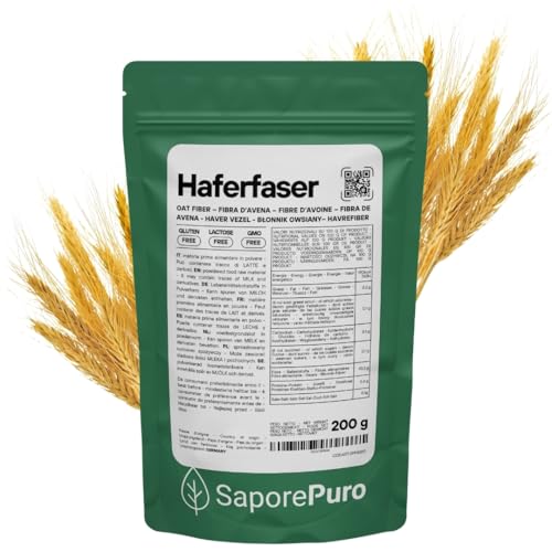 SaporePuro Haferfaser 200 g - Glutenfrei - Natürliche Ballaststoffquelle von SaporePuro