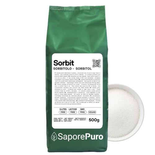 Saporepuro SORBIT pulver 500 gr - alternativer Zucker mit niedrigem glykämischen Index von SaporePuro