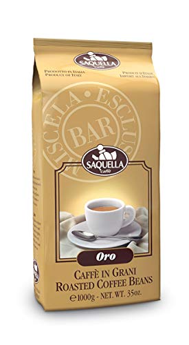 Saquella Espresso Oro Bar exkl. Ausleese, wenig Koffein, intensives Aroma 1 Kg ganze Bohne von Geakv