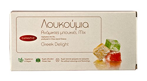 Greek Turkish Delight (Loukoumi,Loukoum,Lokum) Mixed Bites,Rose Flavor, 400gr von Sarantis