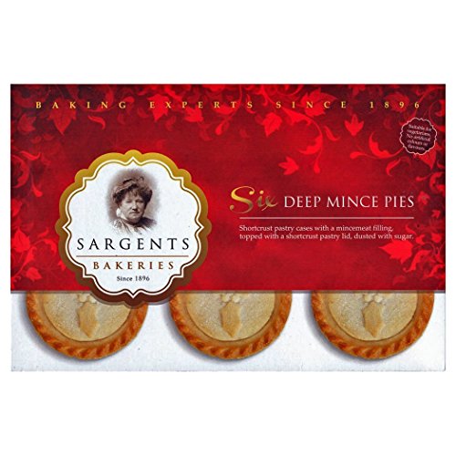 Sargents Deep Mince Pies 6 Pack - Weihnachts-, Advents-Törtchen von Sargents