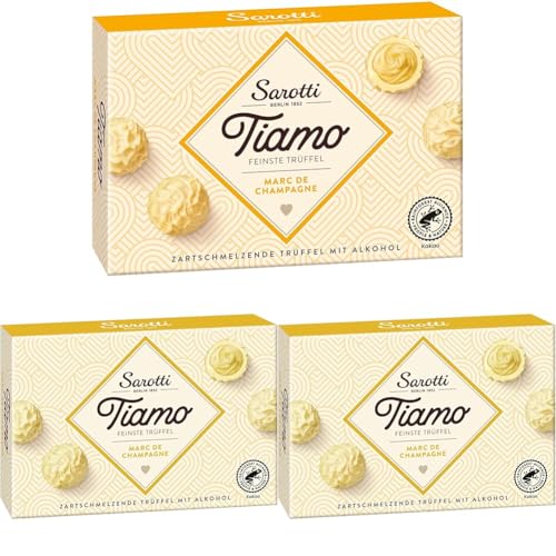 Sarotti Tiamo feinste Trüffel Marc de Champagne, 125 g (Packung mit 3) von Sarotti