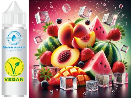 Frozen Fruit Trio - Pfirsich-Erdbeere-Wassermelone Ice Aroma Konzentrat - Vegan - Sasami - 10ml von Sasami