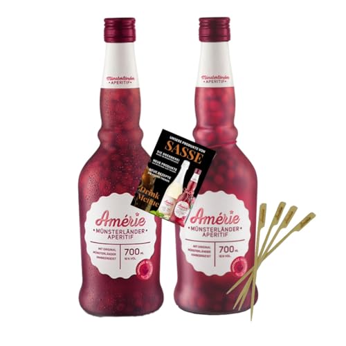 Amerie Münsterländer Aperitif Doppelpackje 0,7 l Flasche. Alkoholgehalt: 16% vol.inkl Drink Menue Broschüre von Sasse