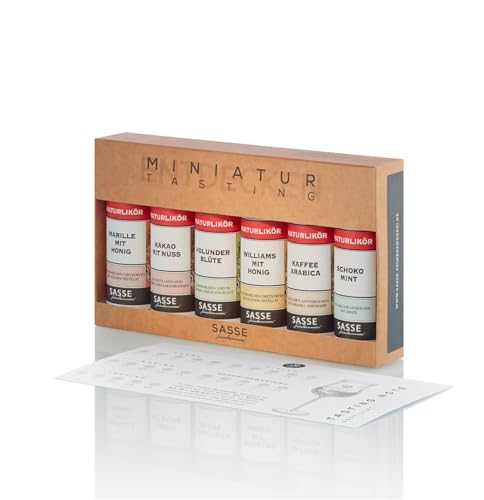 Sasse Miniatur-Tasting Set 'Naturtalente' – 6x Premium Spirituosen Probier-Set aus Münsterland – Edle Schnaps-Auswahl im Geschenkset – Perfekt für Tasting & Geschenkidee von Sasse