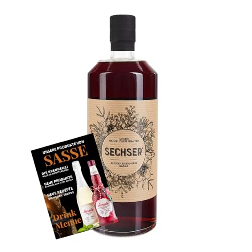 Sasse Sechser 700 ml 35% Vol. inkl. Drink Menue Rezept Broschüre von Sasse