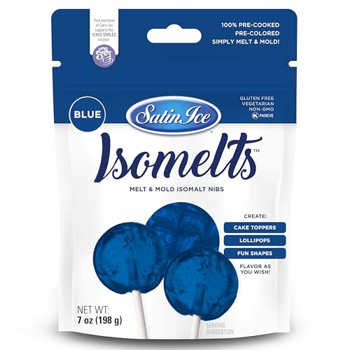 Satin Ice Isomelts, Blau, 200 ml Beutel, zum Schmelzen und Formen von Isomaltspitzen von Satin Ice