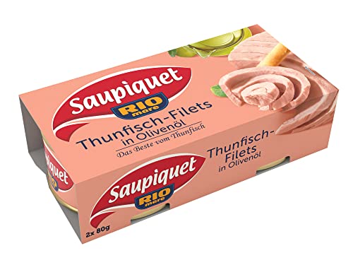 Saupiquet Rio Mare Thunfisch-Filets in Olivenöl, Feinstes Olivenöl, Echter italienischer Geschmack, 2x80g von Saupiquet Rio Mare