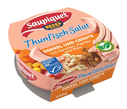 Saupiquet Rio Mare Thunfisch-Salat Dinkel & Gerste, MSC zertifiziert, Fix und fertig zubereitet, Ideal für unterwegs, 160g von Saupiquet Rio Mare