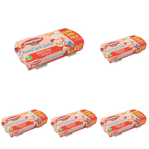 Saupiquet Rio Mare Thunfisch-Salat Mexicana, 2x160g, MSC zertifiziert, Fix und fertig zubereitet, Ideal für unterwegs (Packung mit 5) von Saupiquet Rio Mare