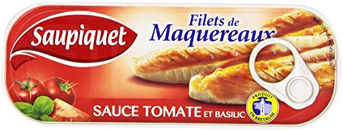 Saupiquet Makrelenfilets in Tomaten-Sauce und Basilikum, 169 g von Saupiquet