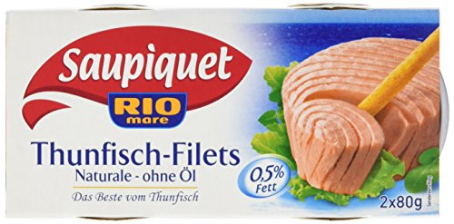 Saupiquet Thunfisch Filet Naturale ohne Öl, 10er Pack (10 x 160 g) von Saupiquet