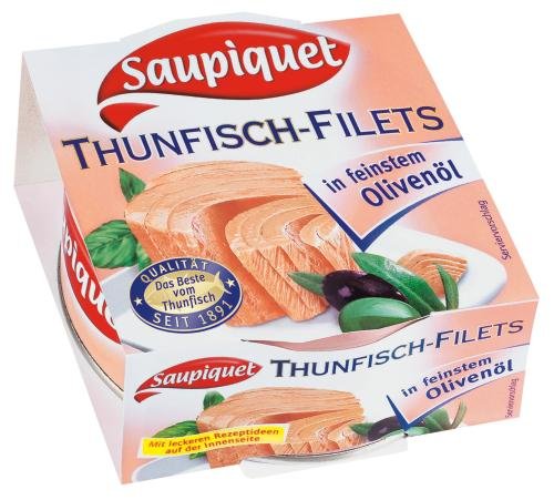 Saupiquet Thunfischfilets in Olivenöl, 8er Pack (8 x 185 g Dose) von Saupiquet