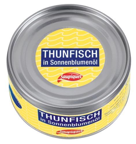 Saupiquet Thunfischstücke in Sonnenblumenöl, 8er Pack (8 x 185 g Dose) von Saupiquet