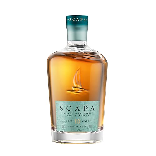 Scapa 10 Jahre Single Malt Scotch Whisky, Small Batch mit tropischen Fruchtnoten & würzigem Finish, gereift in Ex-American Oak Fässern, 0,7 L von Scapa