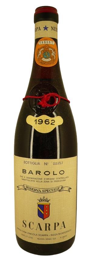 1962 Barolo Riserva Speciale Scarpa von Raritäten