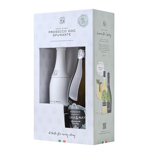 SCAVI & RAY Geschenkset Prosecco Spumante DOC (0,75l) Alk. 11% Vol. | Italienischer Schaumwein inkl. Exklusiver SCAVI & RAY Gewürzmühle – Hochwertiges Präsent für Feinschmecker von Scavi & Ray