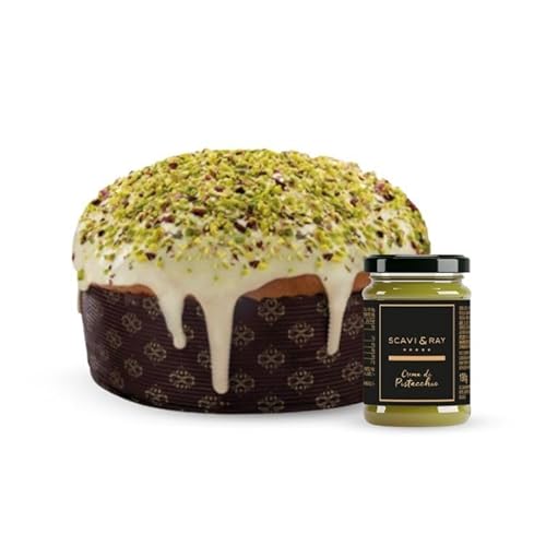 SCAVI & RAY Panettone Weihnachtskuchen mit Pistaziencreme [Geschenk-Set] von Scavi & Ray