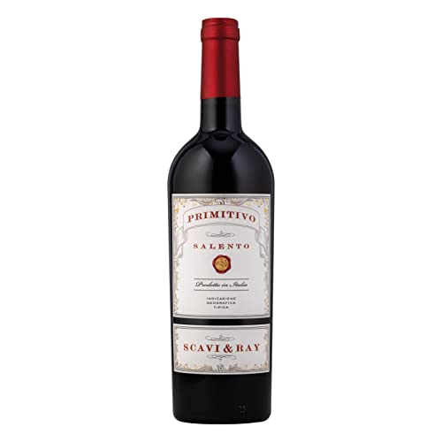 SCAVI & RAY Primitivo Salento IGT Rotwein 0,75l, halbtrocken, samtig-weicher Cuvée aus Apulien in Italien, 13% Vol. Alkohol – Ideal zu italienischen Gerichten und Gegrilltem von Scavi & Ray