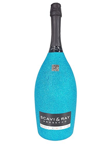 Scavi & Ray Prosecco Spumante Magnum 1,5l (11% Vol) Bling Bling Glitzerflasche Blau -[Enthält Sulfite] von Scavi & Ray