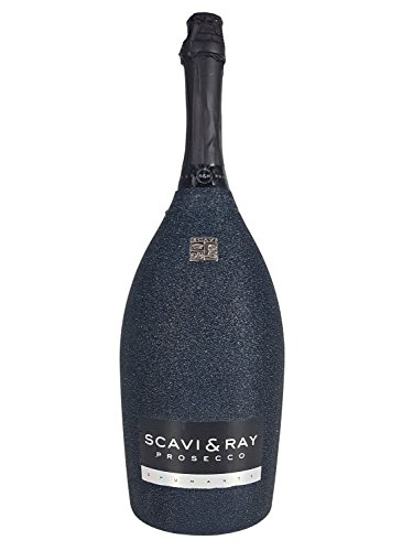 Scavi & Ray Prosecco Spumante Magnum 1,5l (11% Vol) Bling Bling Glitzerflasche Schwarz -[Enthält Sulfite] von Scavi & Ray