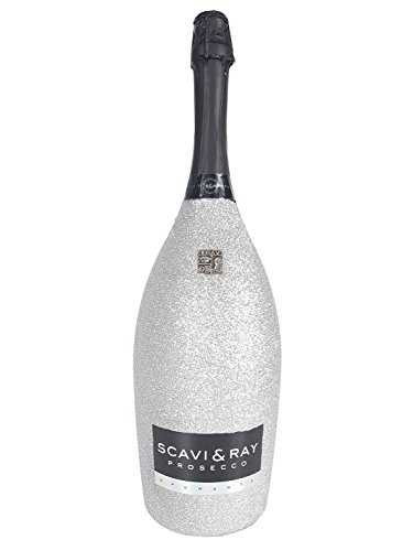 Scavi & Ray Prosecco Spumante Magnum 1,5l (11% Vol) Bling Bling Glitzerflasche Silber -[Enthält Sulfite] von Scavi & Ray