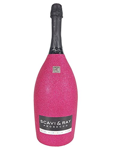 Scavi & Ray Prosecco Spumante Magnum 1,5l (11% Vol) Bling Bling Glitzerflasche hot pink -[Enthält Sulfite] von Scavi & Ray