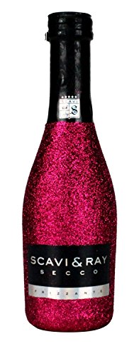 Scavi & Ray Secco Frizzante Piccolo 0,2l (10,5% Vol) Bling Bling Glitzerflasche in hot pink -[Enthält Sulfite] von Scavi & Ray