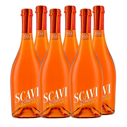 SCAVI & RAY Sprizzione Aperitivo - Der perfekte Cocktail für den Sommer - Premium-Aperitif aus Prosecco, Bitter-Orangen-Likör und Orangenspalten - 6 x 0,75l Flasche - 5,5% Vol. von Scavi & Ray