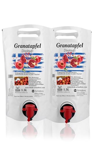 Granatapfel Direktsaft 2 x 1,5L SuperPouch Bag-in-Box / 3 Liter von Schäfers