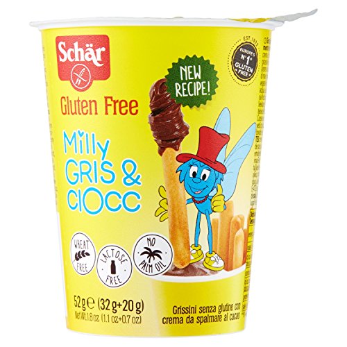 Milly Gris & Ciocc Grissini ohne Gluten, mit Kakao-Creme, 52 g von SCHARA