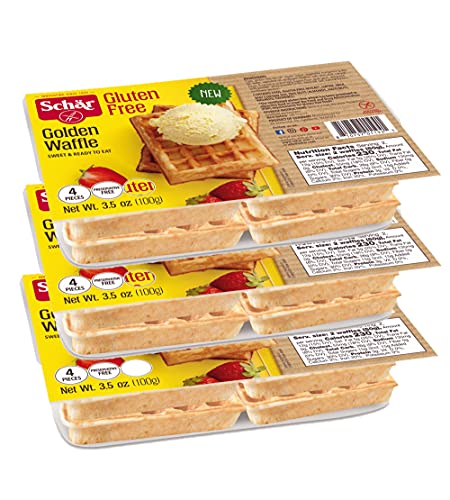 Schar Glutenfreie goldene Waffeln, 4er-Pack, 3 Stück (insgesamt 12 Waffeln) von Schär